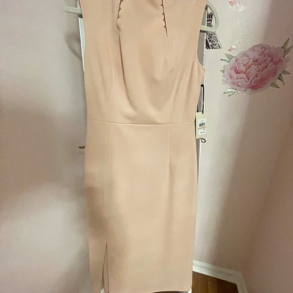 Elegant Cream Sleeveless Dress